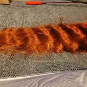 13x4 Ginger Orange Human Hair Wig 34" 250% Density